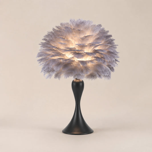 Lampe de Chevet abat-jour plume
