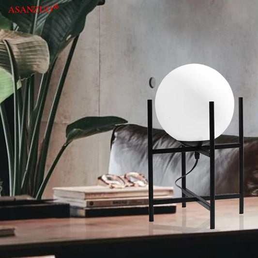 Lampe de chevet Boule de verre et Laiton