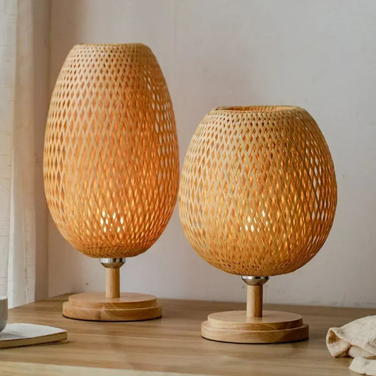 Lampe de chevet bohème bambou