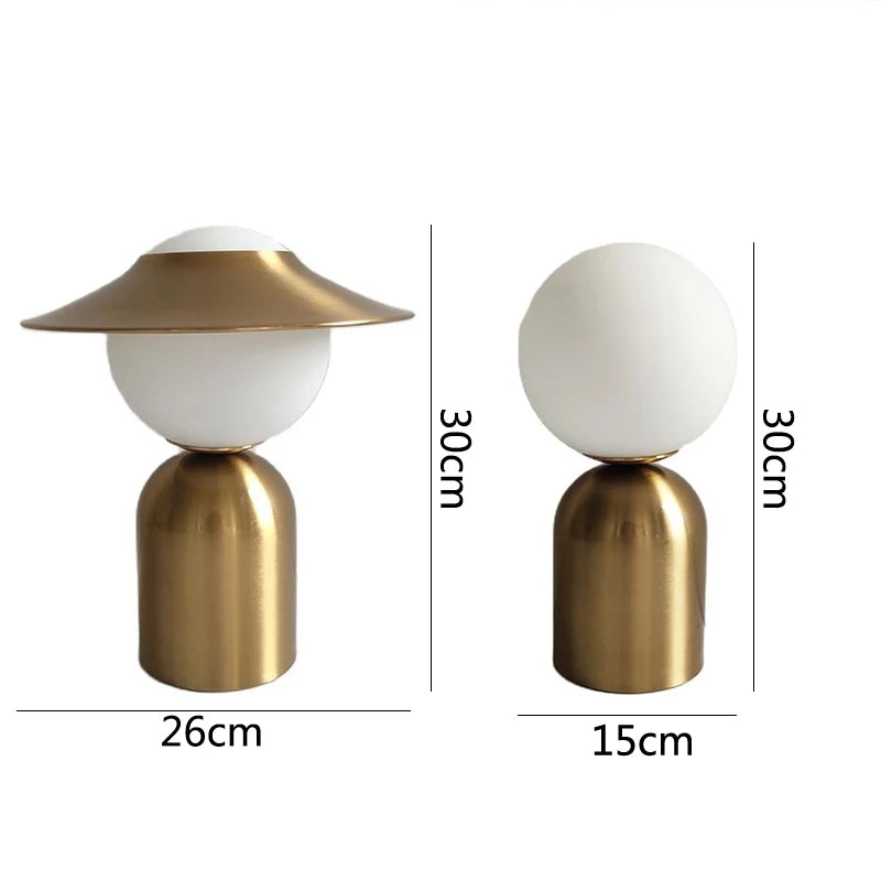 Lampe de chevet Métal Design Nordique Doré