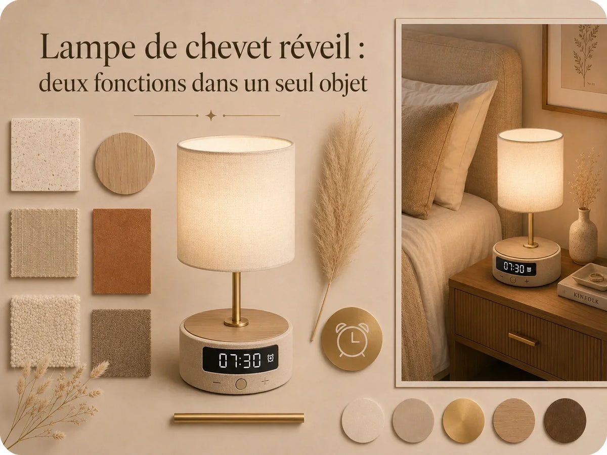 Lampe de chevet réveil : deux fonctions dans un seul objet Image