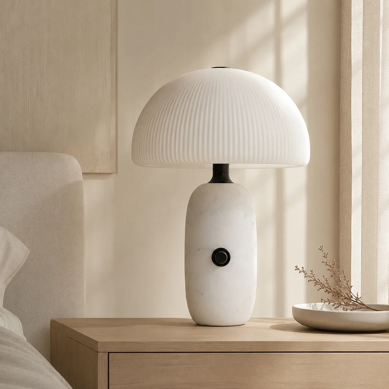 Lampe de chevet blanche Image