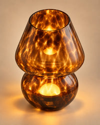 Lampe de chevet marron en verre marron à prise USB