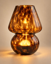 Lampe de chevet marron en verre marron à prise USB