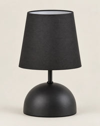 Lampe de chevet noir modèle simple avec abat jour noir en tissu