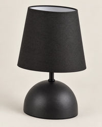 Lampe de chevet noir modèle simple avec abat jour noir en tissu