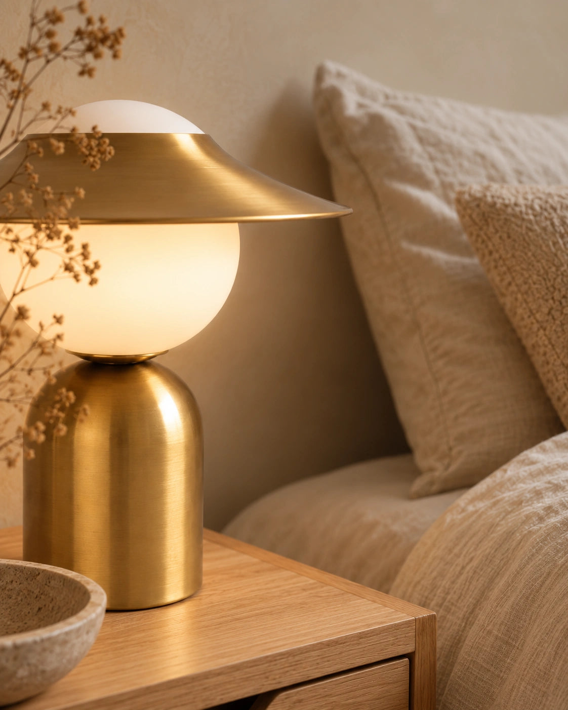 Lampe de chevet Métal Design Nordique Doré