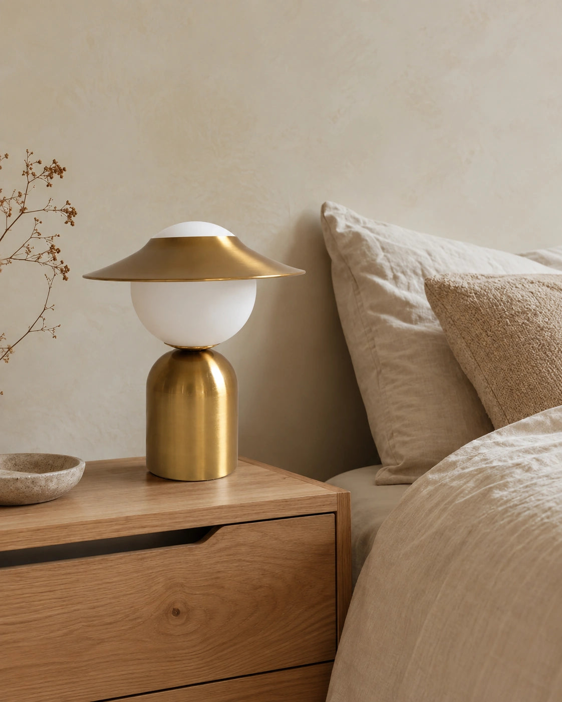 Lampe de chevet Métal Design Nordique Doré