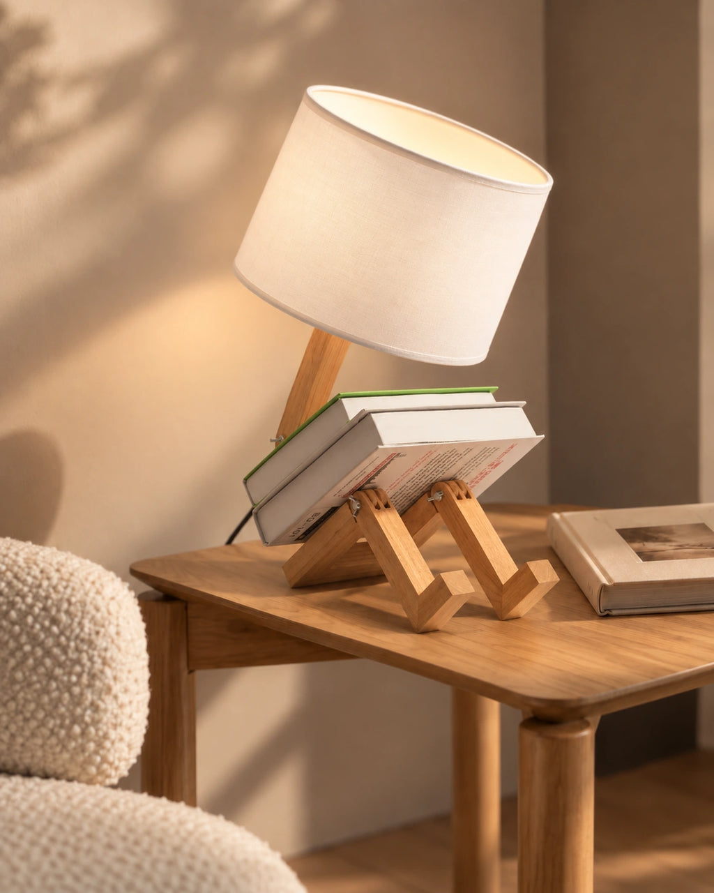 Petite Lampe de Chevet de Lecture support livre en bois