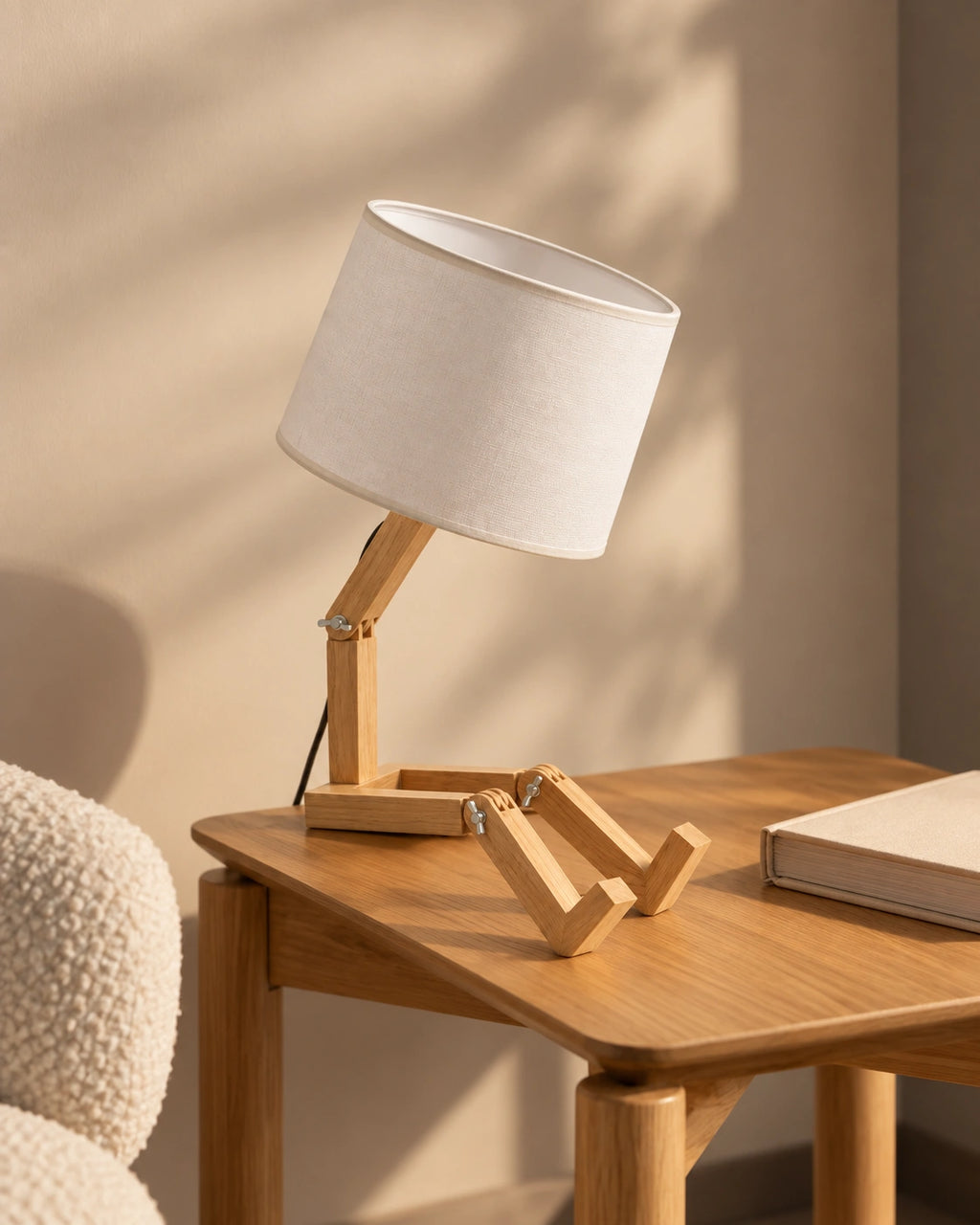 Petite Lampe de Chevet de Lecture support livre en bois