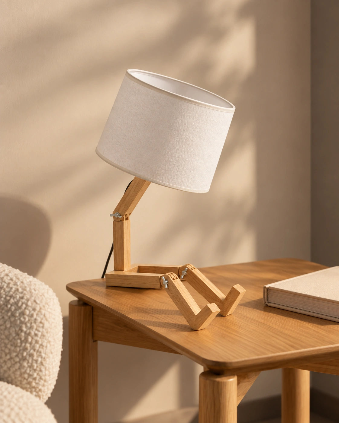 Petite Lampe de Chevet de Lecture support livre en bois