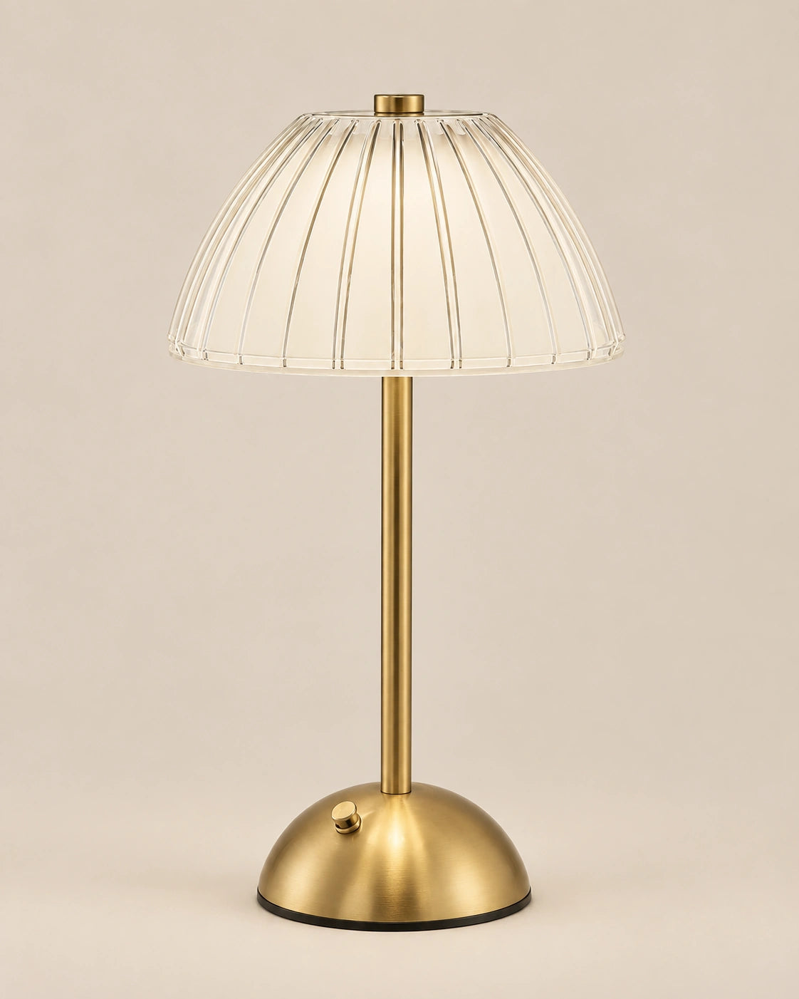 Lampe de chevet en Laiton dorée et abat-jour