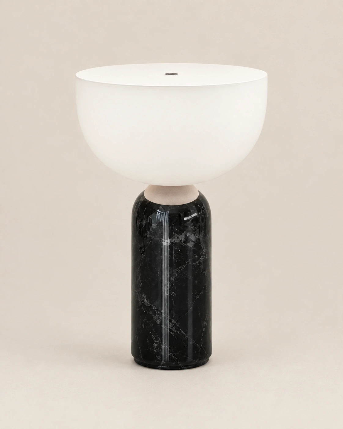 Lampe de chevet en marbre noir style scandinave et verre transparent