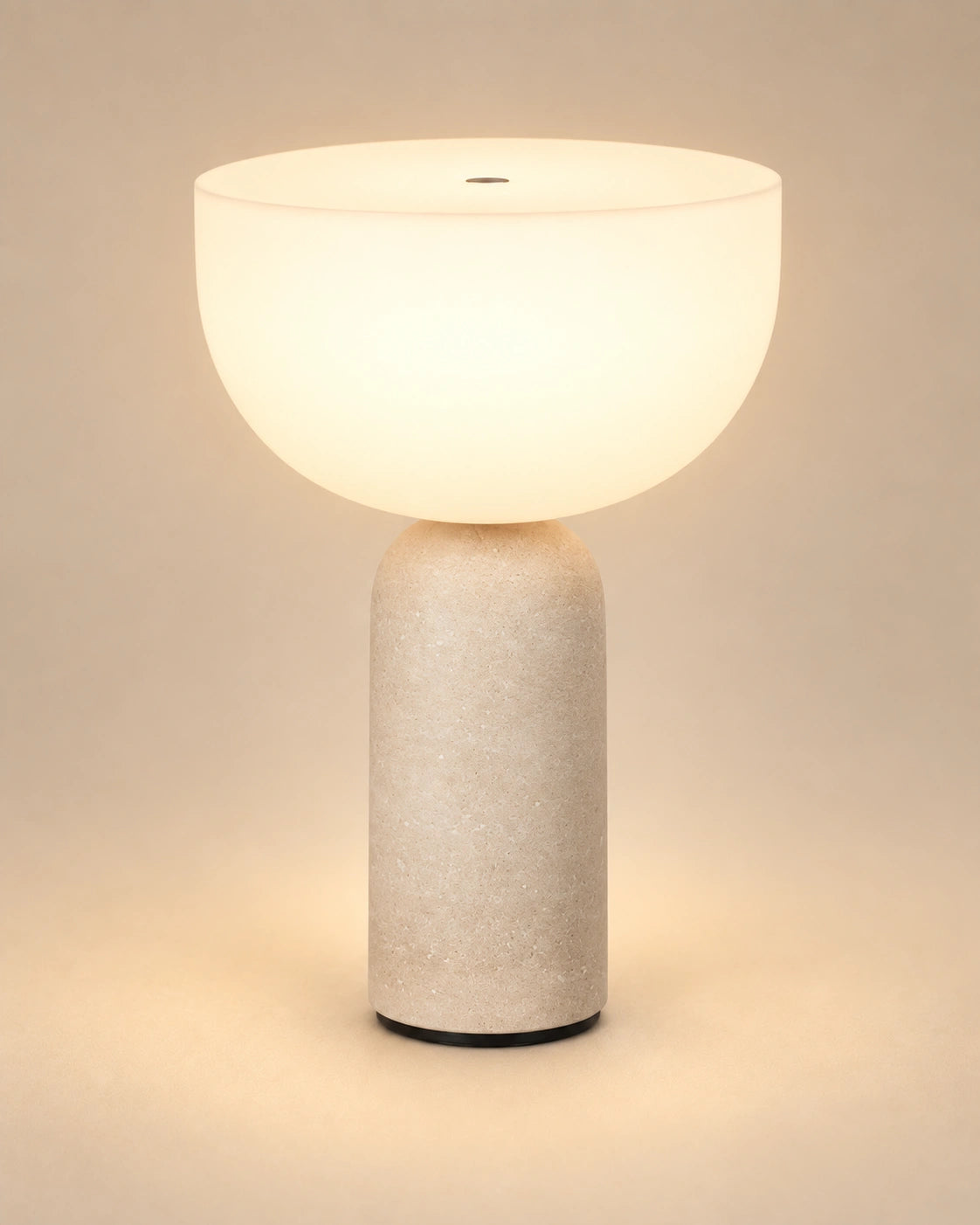 Lampe de chevet en marbre blanc et abat jour blanc en verre