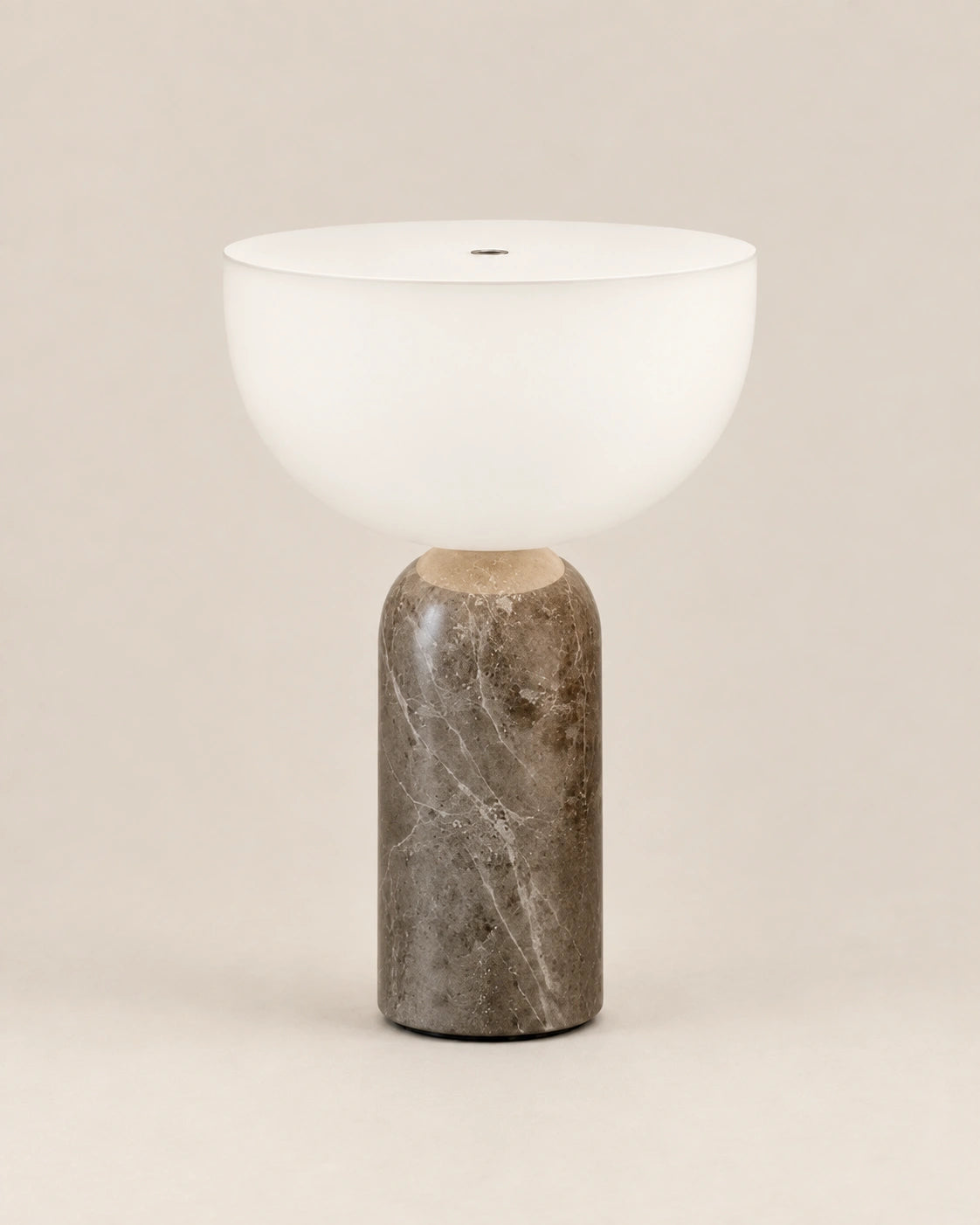 Lampe de chevet en marbre gris style scandinave et verre transparent