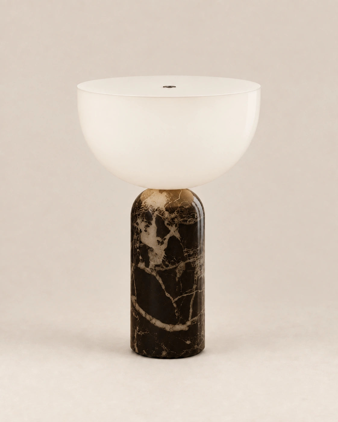 Lampe de chevet en marbre noir et blanc style scandinave et verre transparent