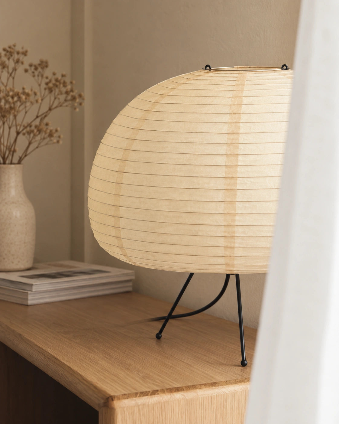 Lampe de chevet style japonais en papier