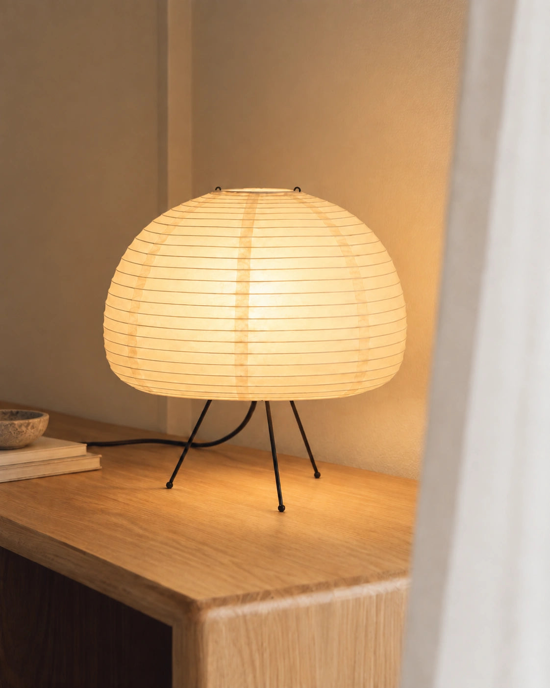 Lampe de chevet style japonais en papier