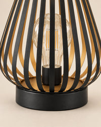 Lampe de chevet à pile sans fil en métal et plastique noir
