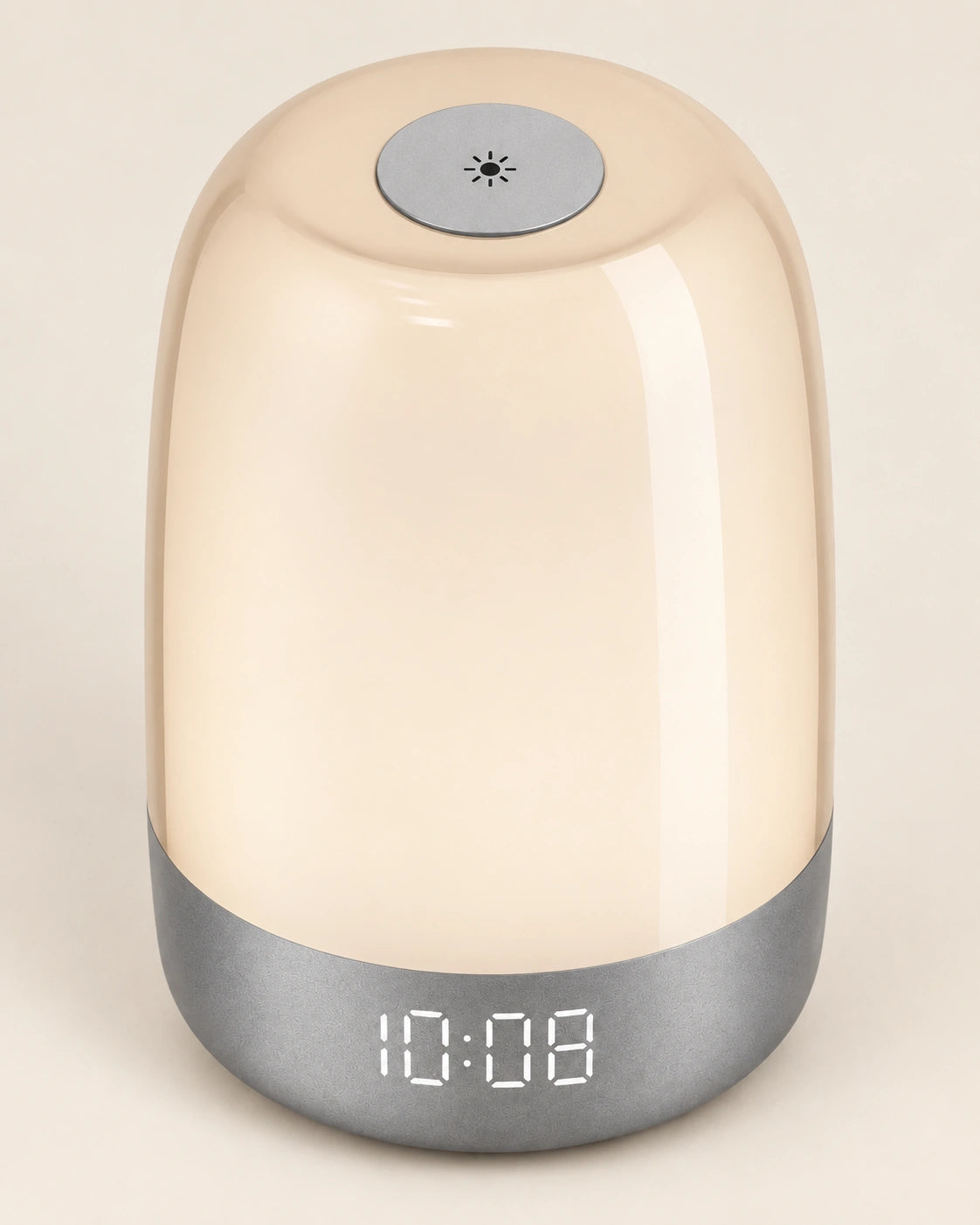 Lampe de chevet réveil gris en plastique multi couleur