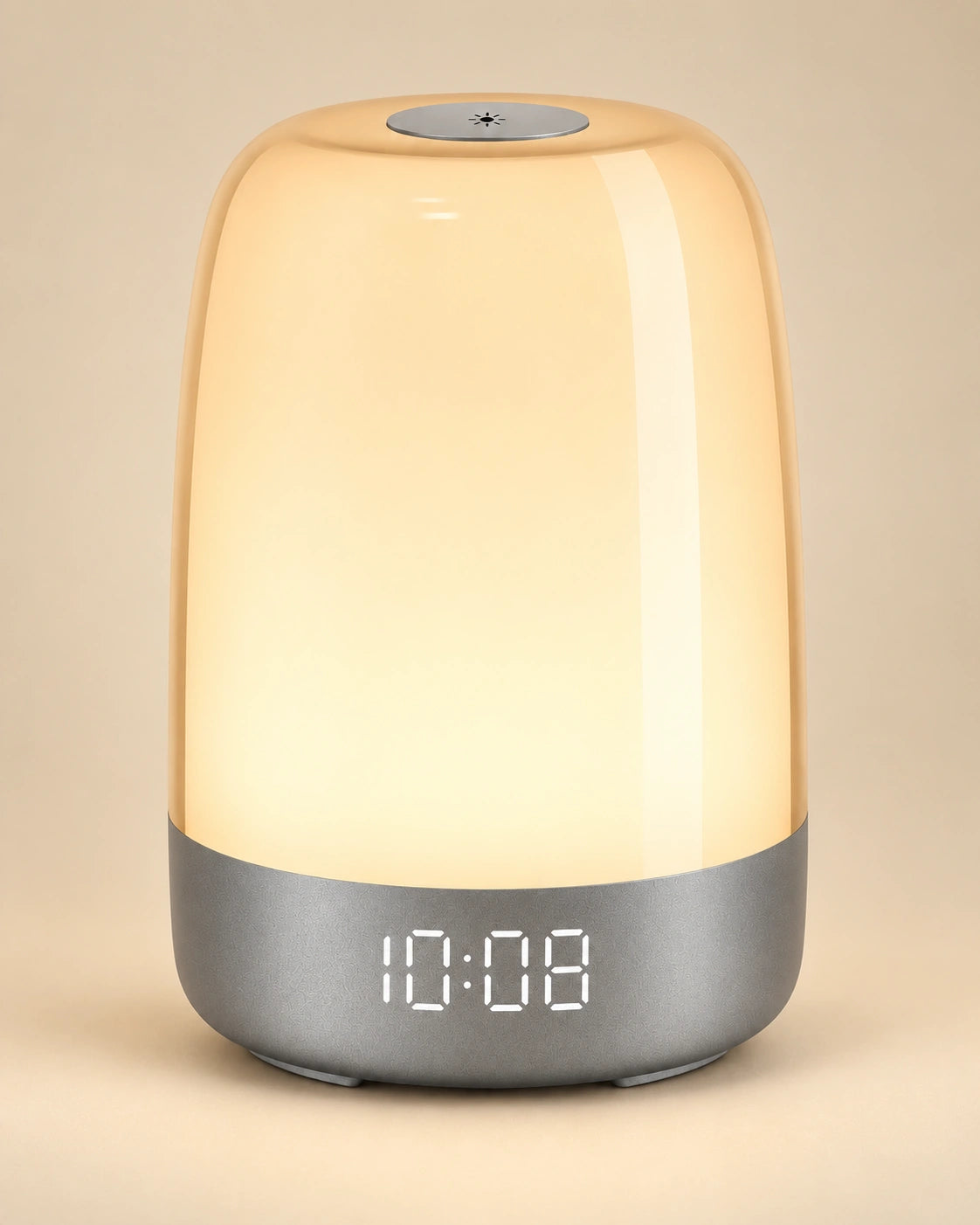 Lampe de chevet réveil gris en plastique multi couleur