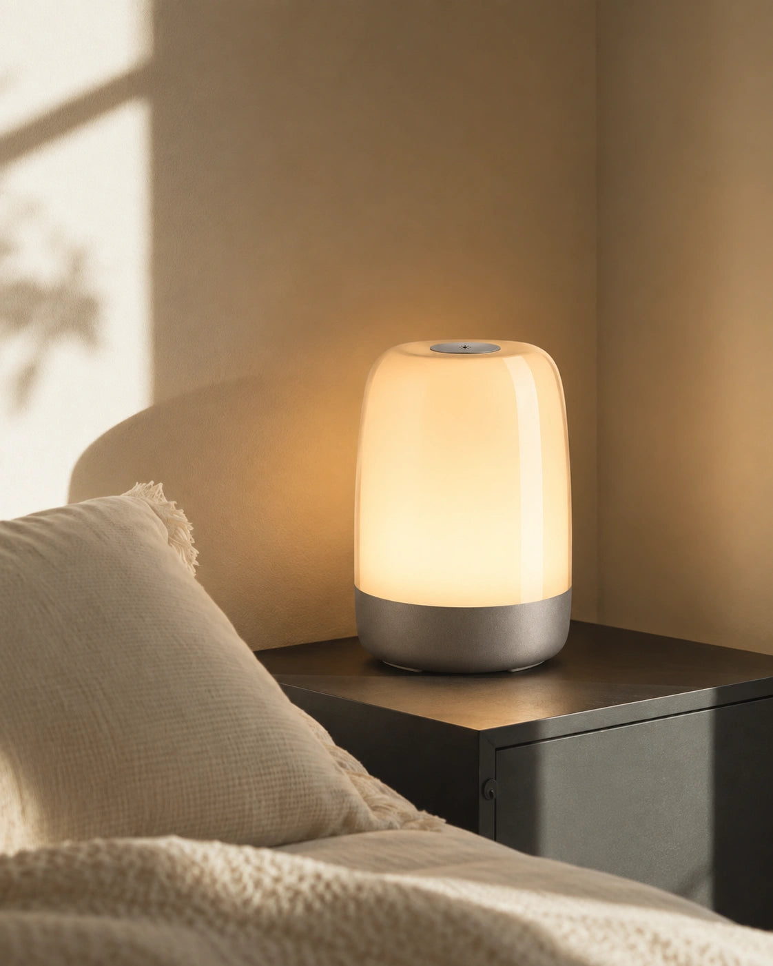 Lampe de chevet réveil gris en plastique multi couleur