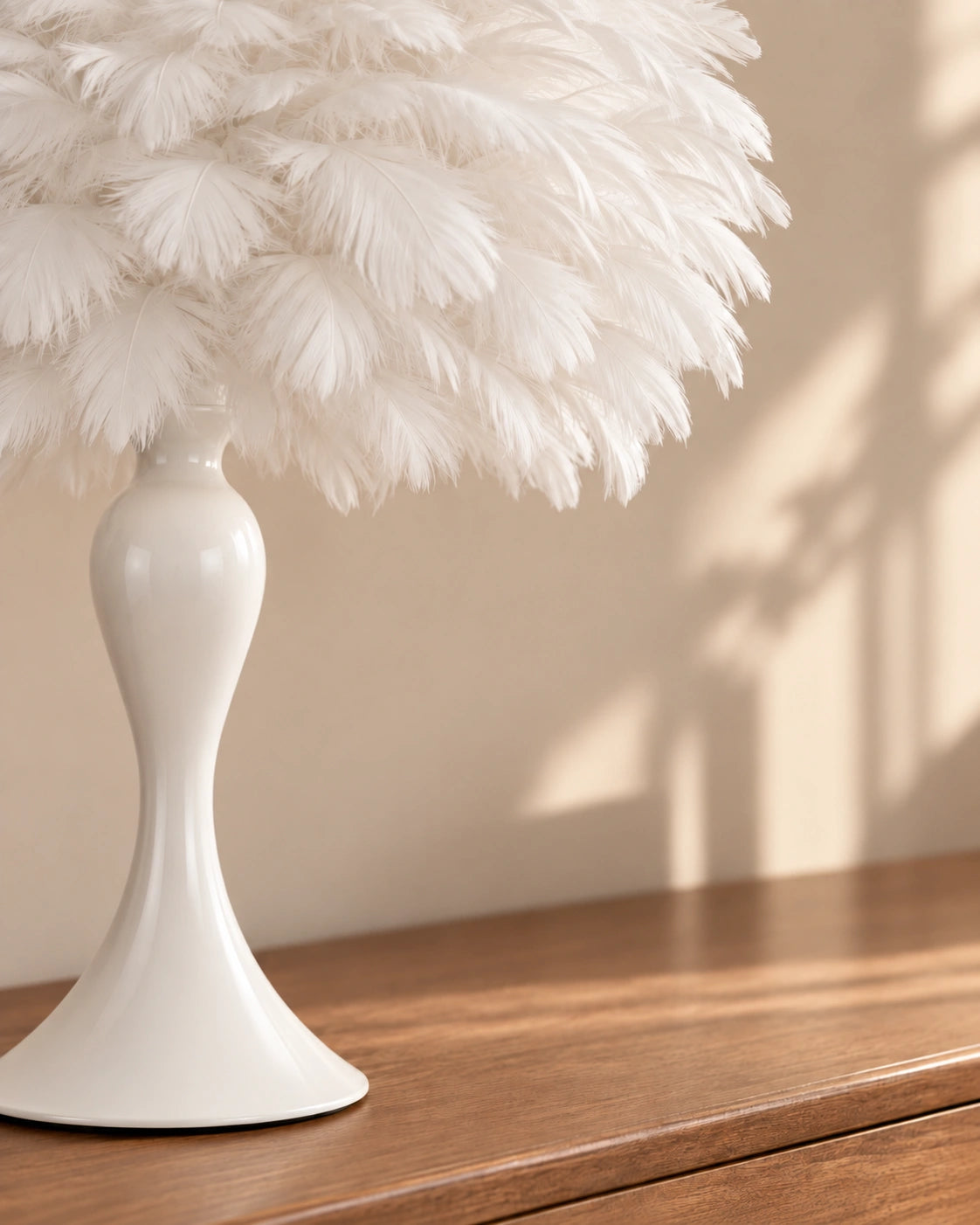 Lampe de Chevet abat-jour plume