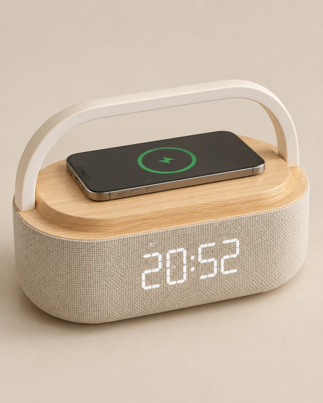 Lampe de chevet reveil bluetooth et support téléphone