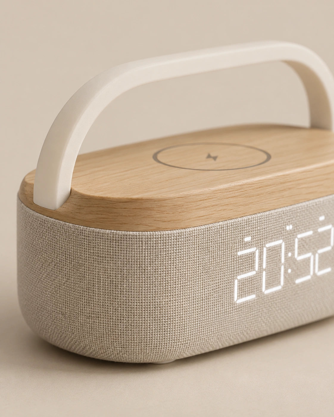 Lampe de chevet reveil bluetooth et support téléphone
