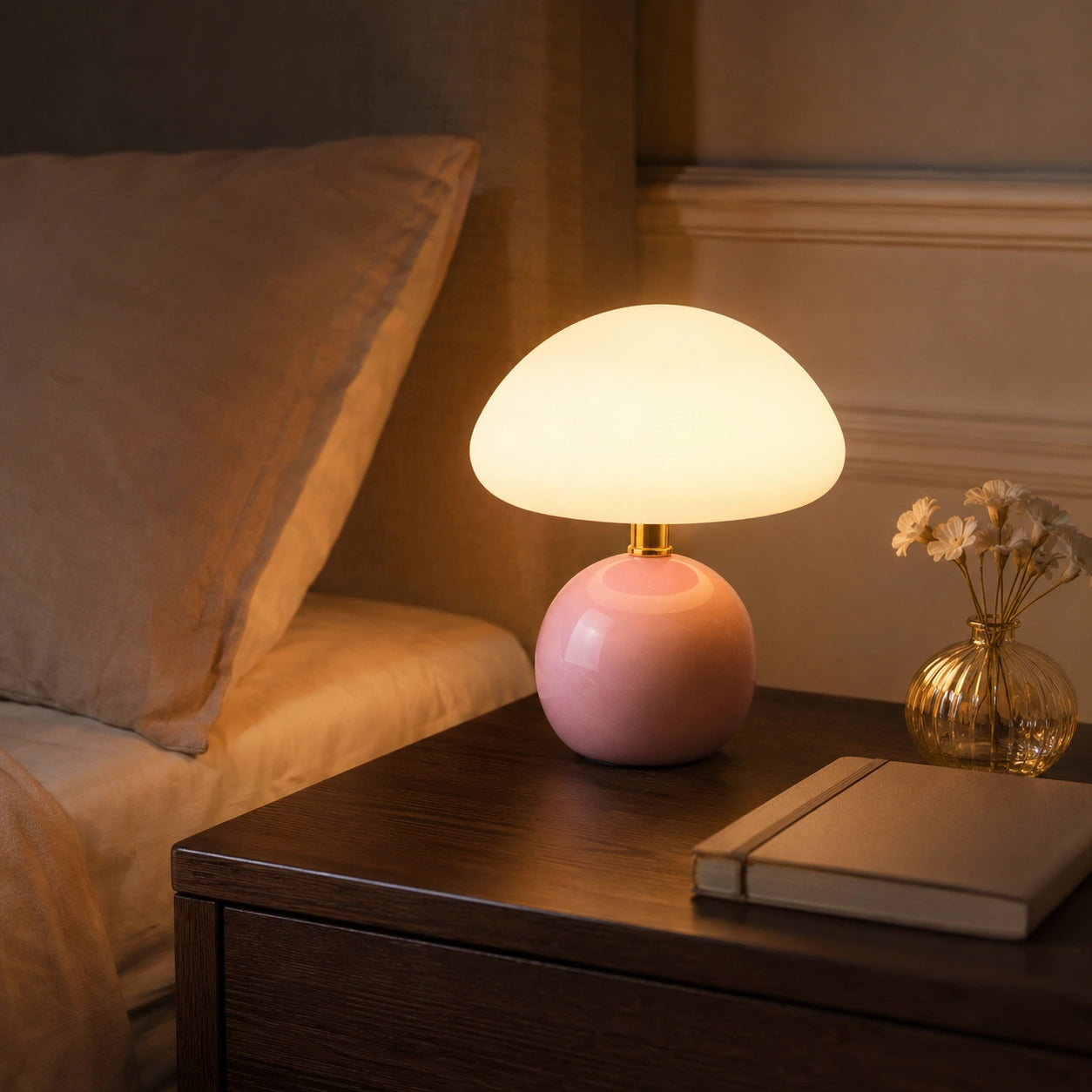 Lampe de chevet Rose avec batterie