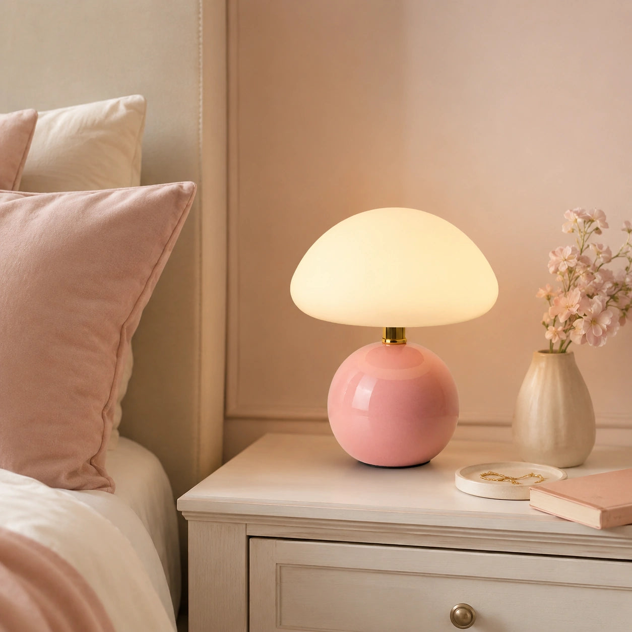 Lampe de chevet Rose avec batterie