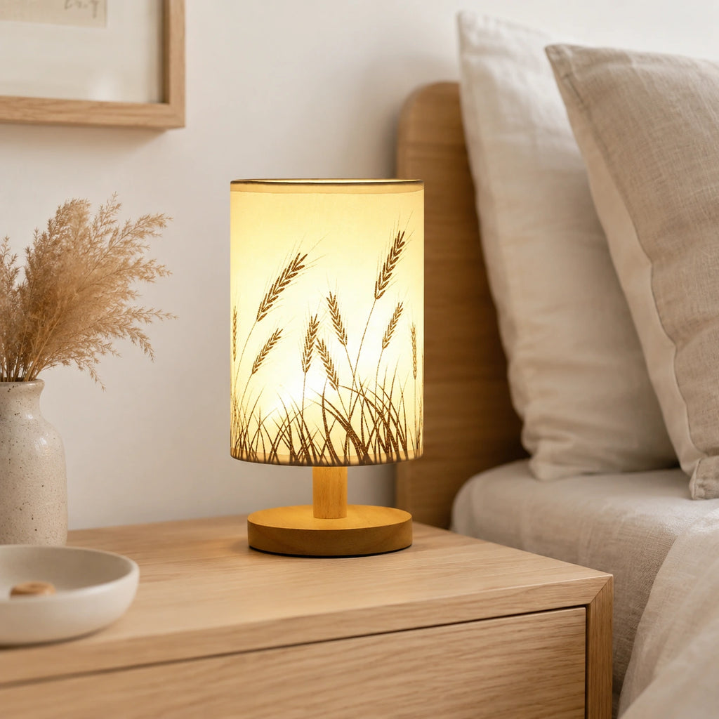 Lampe de chevet bohème en lin