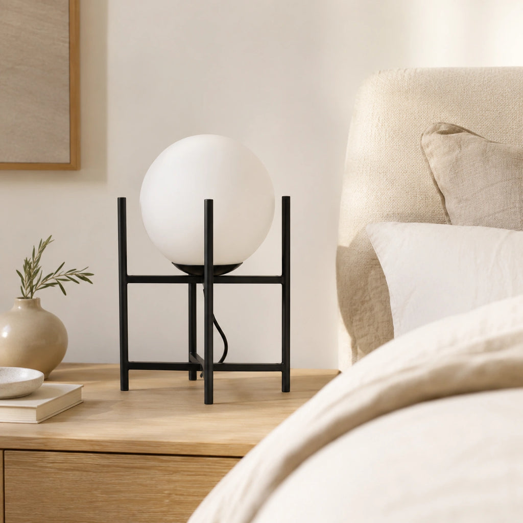Lampe de chevet Boule de verre et Laiton