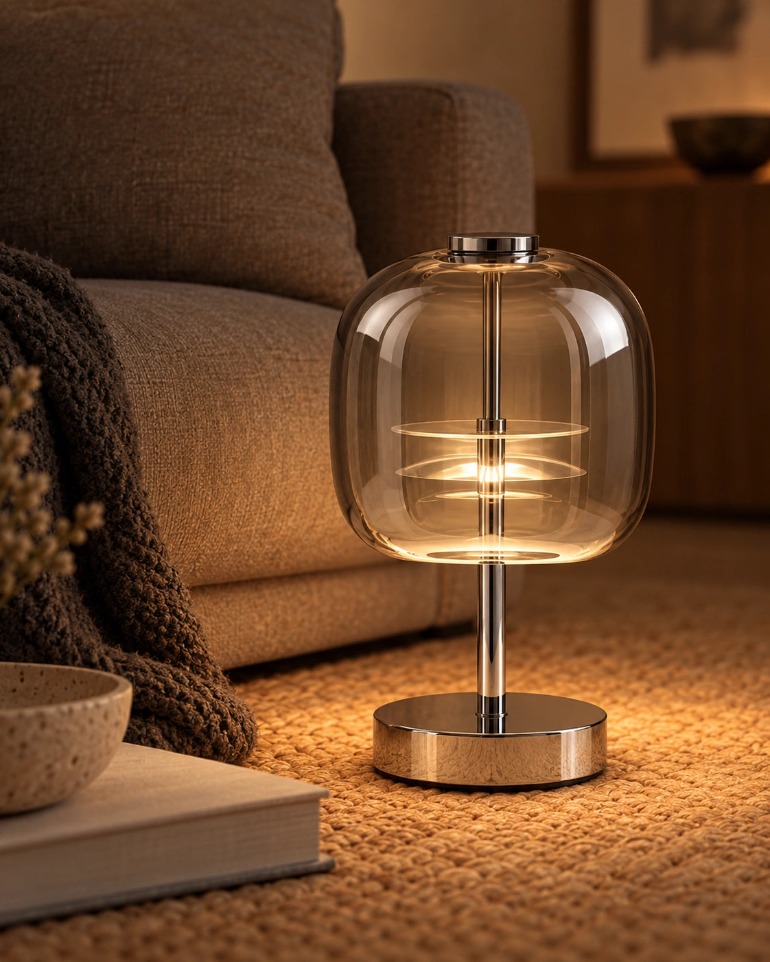 Lampe de chevet en cristal de verre créative