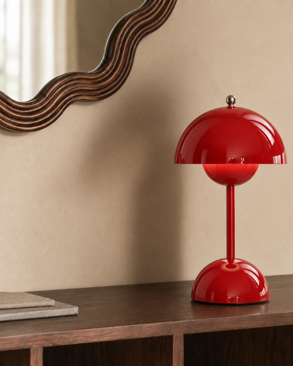 Lampe de chevet champignon tactile en métal