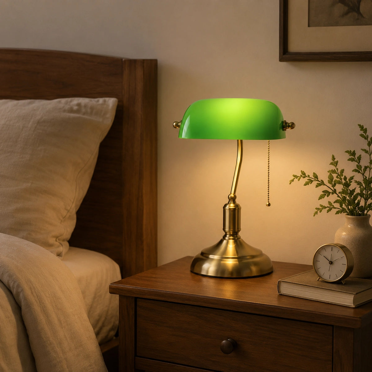 Lampe de Chevet vintage Verte