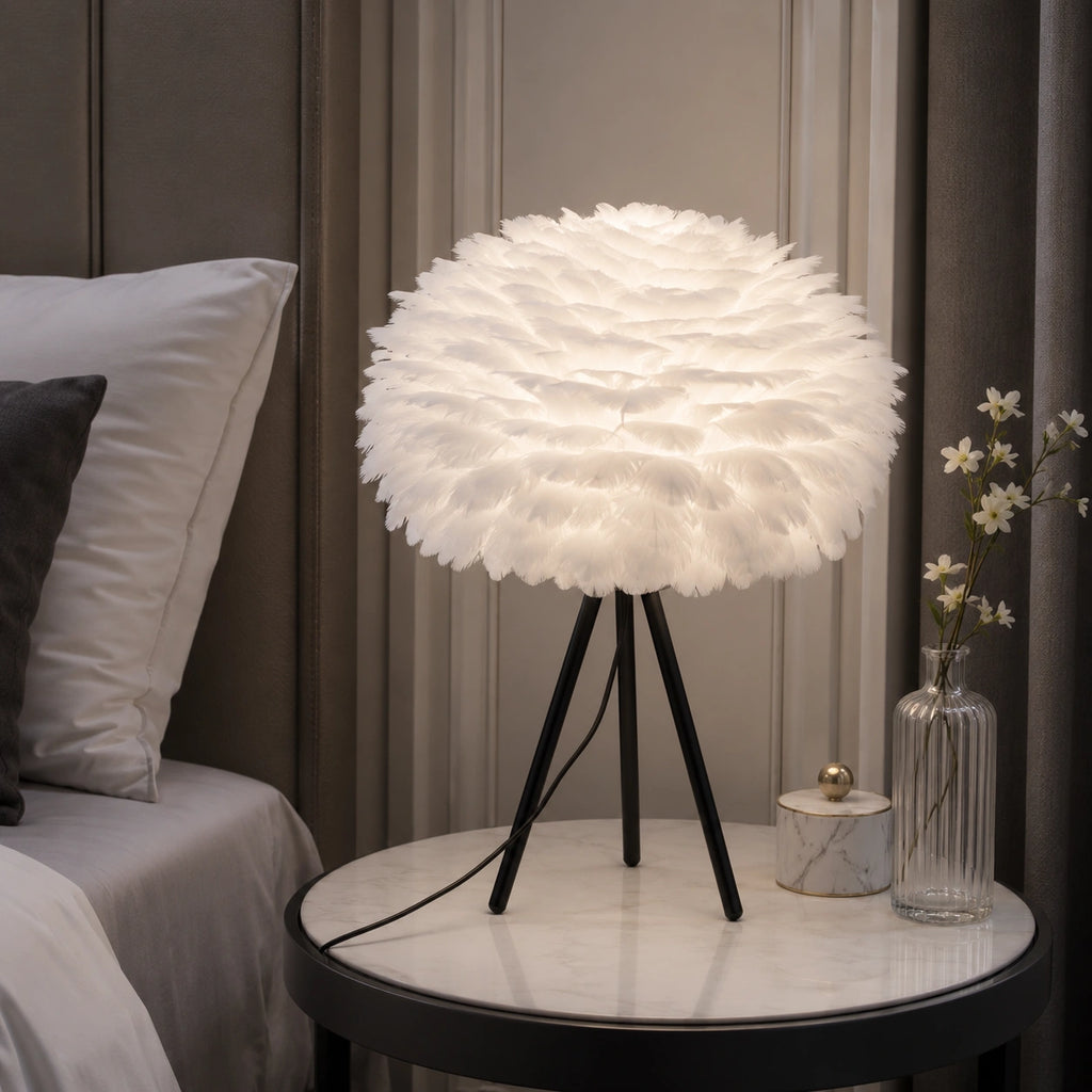 Lampe de chevet Originale à Plume