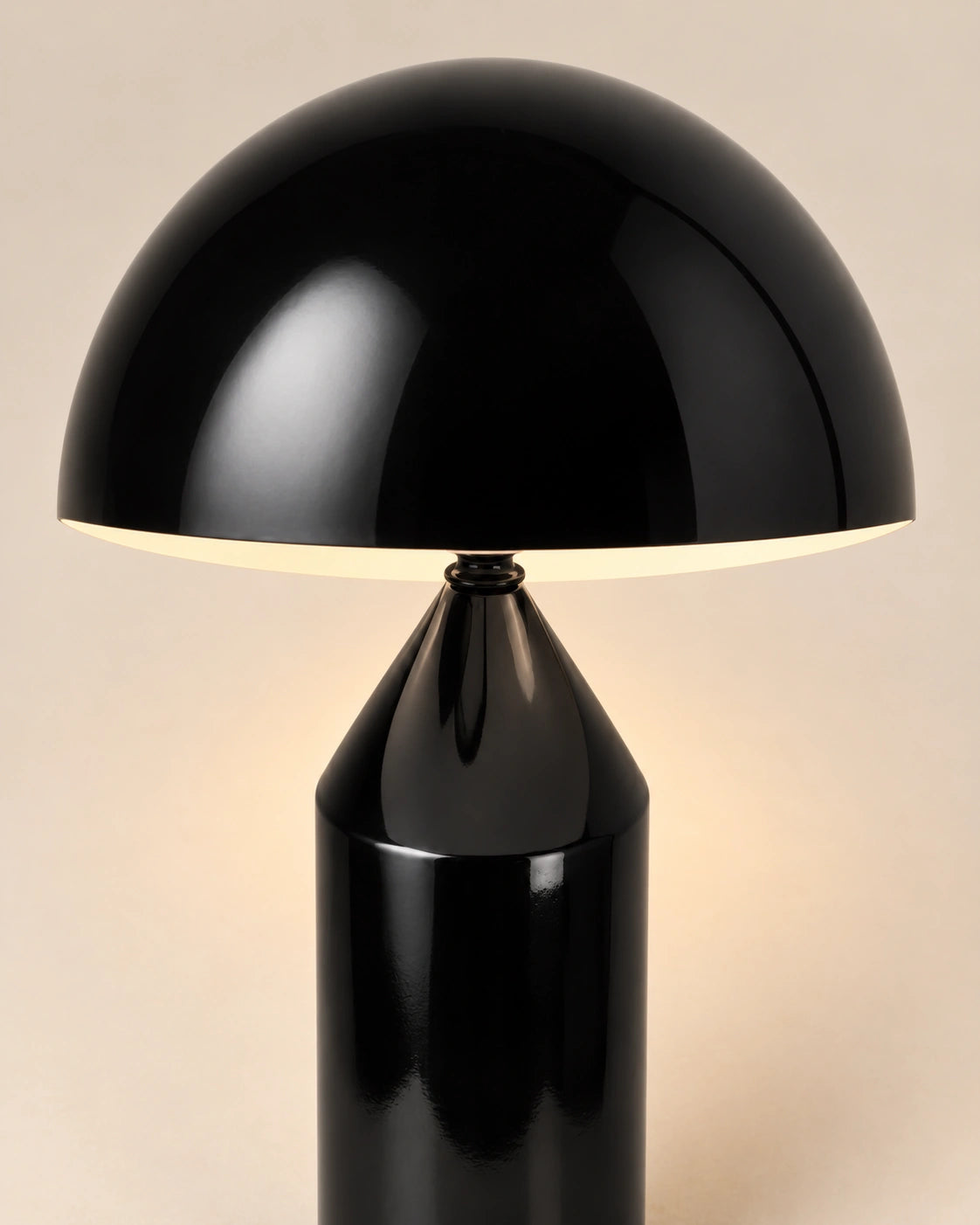 Lampe de chevet champignon Noir en aluminium