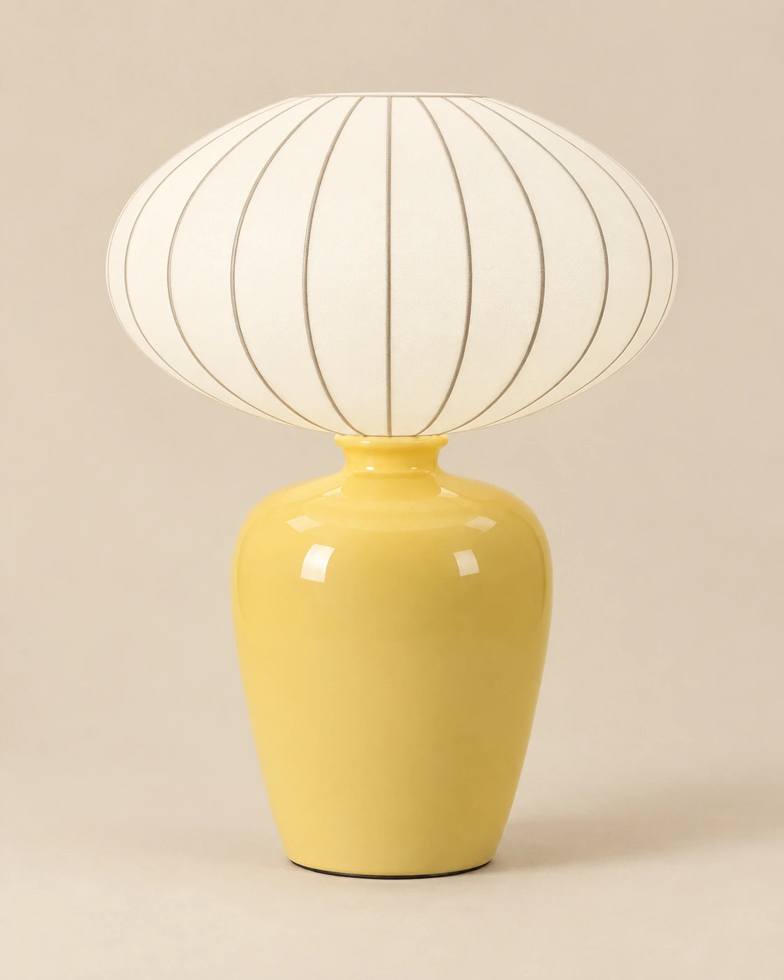 Lampe de chevet jaune en céramique