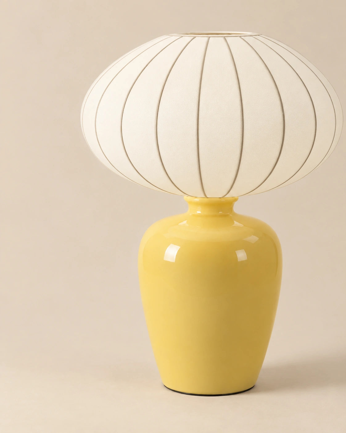 Lampe de chevet jaune en céramique