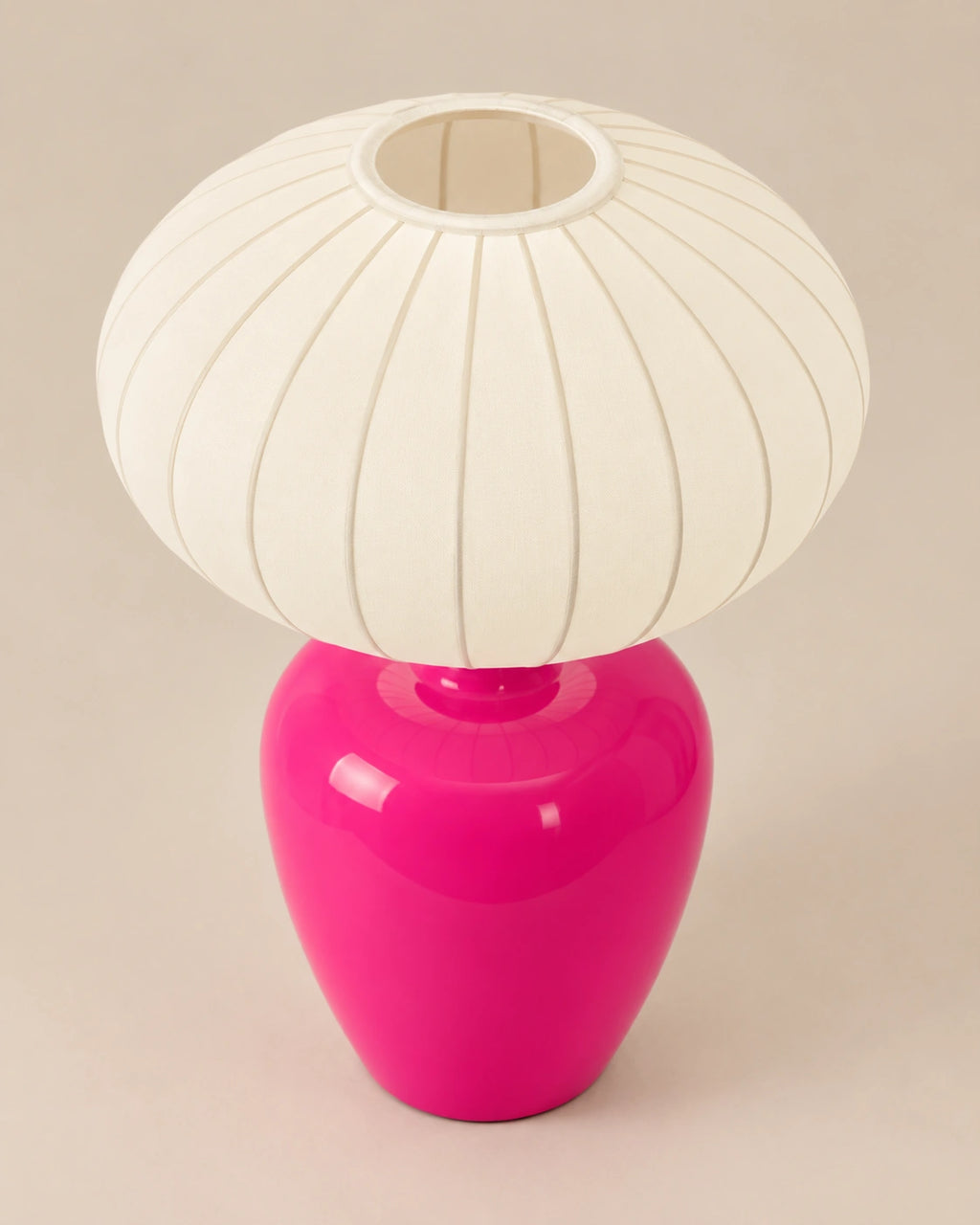 Lampe de chevet rose en céramique