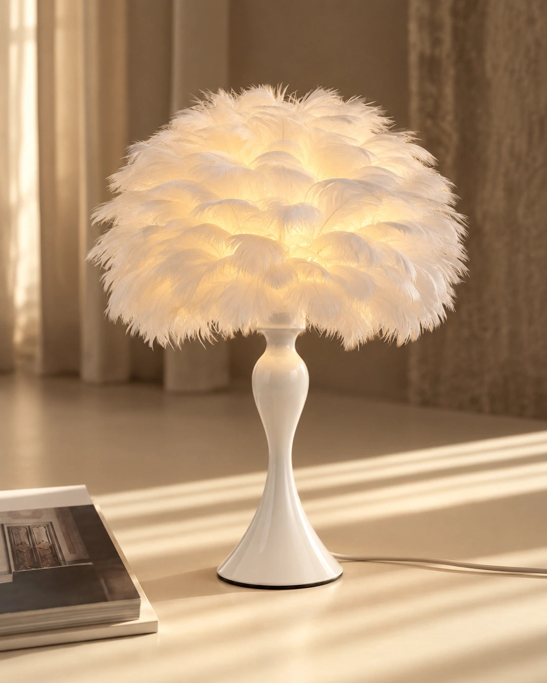 Lampe de Chevet Plume Blanche