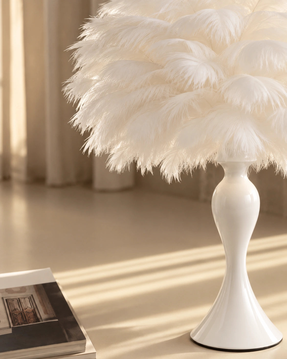 Lampe de Chevet Plume Blanche