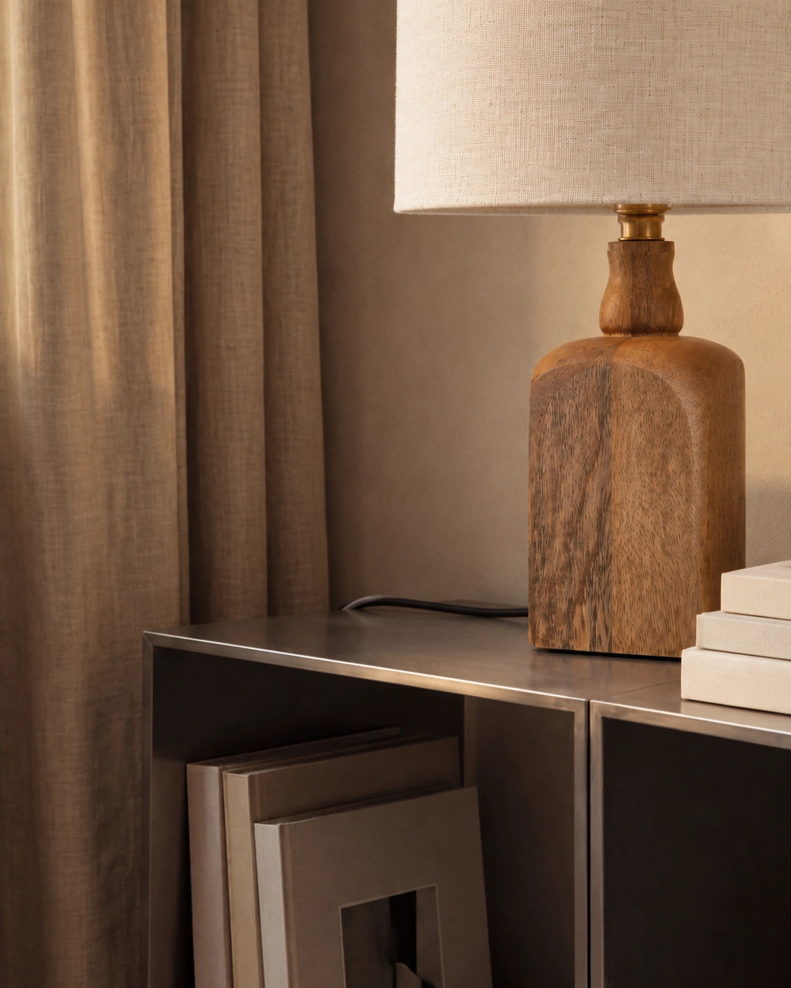 Lampe de chevet bois de bambou de style rétro