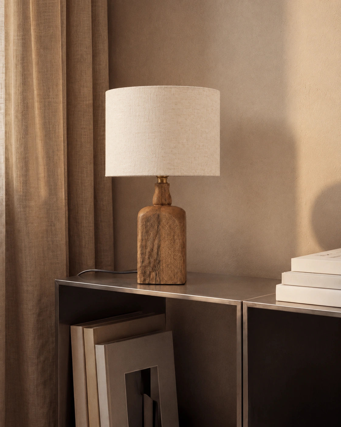 Lampe de chevet bois de bambou de style rétro