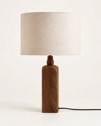 Lampe de chevet scandinave en bois foncé et beige