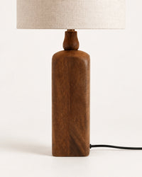 Lampe de chevet scandinave en bois foncé et beige