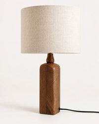 Lampe de chevet scandinave en bois foncé et beige