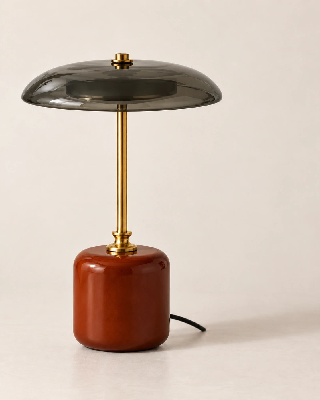 Lampe de chevet champignon en verre noir