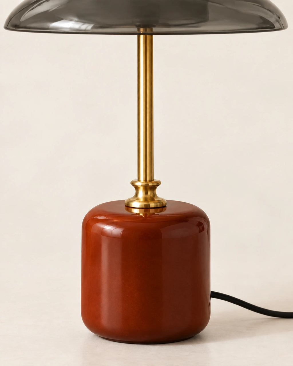 Lampe de chevet champignon en verre noir